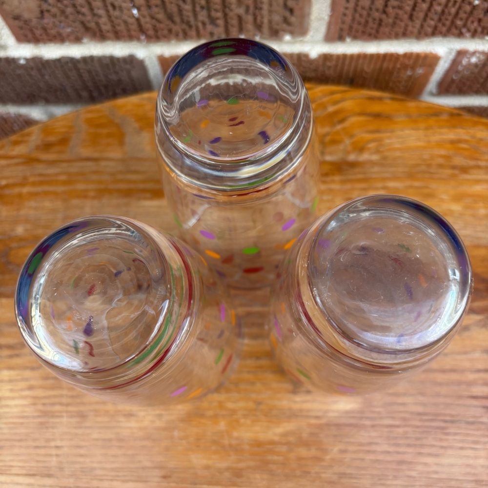 Pampered Chef Mixed Polka Lot of 4 Highball Drinking Glass Tumbler - Picture 9 of 9